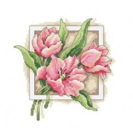 S 10312 Cross stitch pattern for smartphone - Graceful tulips