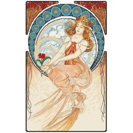 S 8860 Cross stitch pattern for smartphone - Painting by A. Mucha