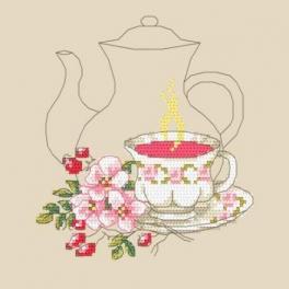 S 4995 Cross stitch pattern for smartphone - Rose tea
