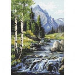 S 10453 Cross stitch pattern for smartphone - Mountain view