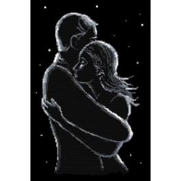 S 10416 Cross stitch pattern for smartphone - Lovers at night