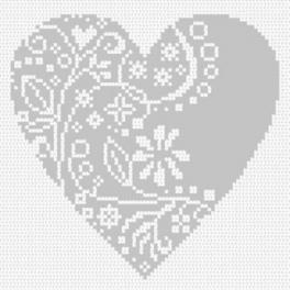 S 8783 Cross stitch pattern for smartphone - Openwork heart