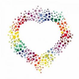 S 8708 Cross stitch pattern for smartphone - Colourful heart