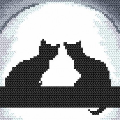 S 4374 Cross Stitch Pattern para um telefone - Gatos
