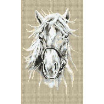 S 10009 Padrão de ponto cruzado para um telefone - cavalo branco