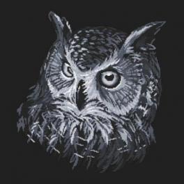 S 10636 Cross stitch pattern for smartphone - Gray owl