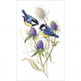 S 10437 Cross stitch pattern for smartphone - Tits and thistles