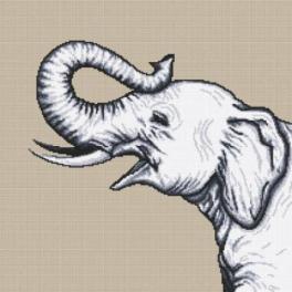 S 10655 Cross stitch pattern for smartphone - Black and white elephant
