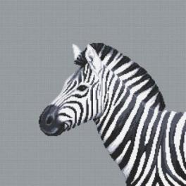 S 10656 Cross stitch pattern for smartphone - Black and white zebra
