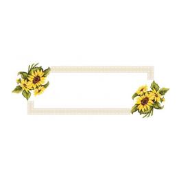 S 10451 Cross stitch pattern for smartphone - Table runner with sunflowers