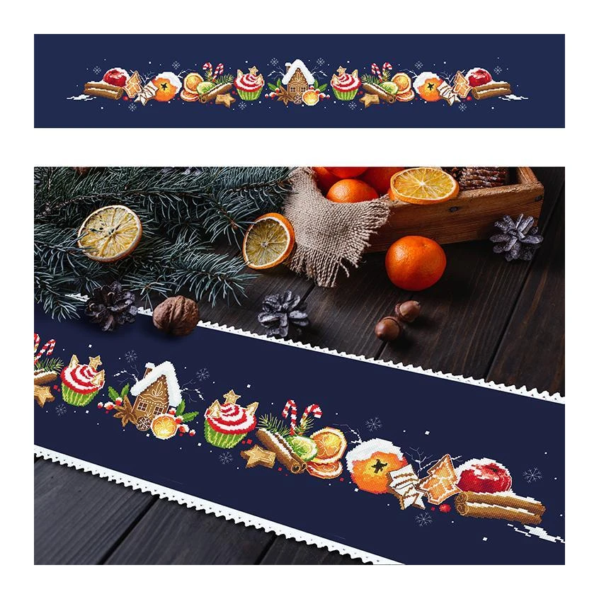 Cross stitch pattern for smartphone - Long winter table runner