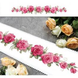 S 10448 Cross stitch pattern for smartphone - Long table runner with roses