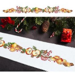 S 10197 Cross stitch pattern for smartphone - Long Christmas table runner