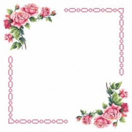 S 8785 Cross stitch pattern for smartphone - Tablecloth with romantic roses