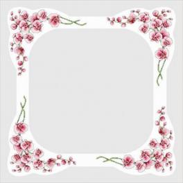 S 4927 Cross stitch pattern for smartphone - Tablecloth with orchids