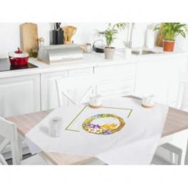 S 10164 Cross stitch pattern for smartphone - Tablecloth with a spring wreath