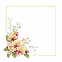 S 10402 Cross stitch pattern for smartphone - Napkin with orchids