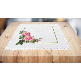 S 10177 Cross stitch pattern for smartphone - Napkin with roses 3D