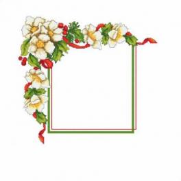 S 10195 Cross stitch pattern for smartphone - Christmas napkin with flowers