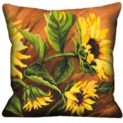 S 10002-03 Grille de point de croix pour smartphone - Coussin avec tournesols
