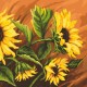 S 10002-03 Grille de point de croix pour smartphone - Coussin avec tournesols