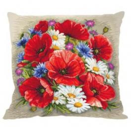 S 10634-01 Cross stitch pattern for smartphone - Pillow - Summer magic of flowers