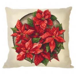 S 10648-01 Cross stitch pattern for smartphone - Pillow - Poinsettia