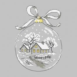 S 10234 Cross stitch pattern for smartphone - Christmas ball with huts