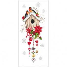 S 10444 Cross stitch pattern for smartphone - Christmas bird house