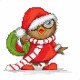 S 10091 Cross Stitch Pattern para um telefone - Coruja de Natal