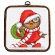 S 10091 Cross Stitch Pattern para um telefone - Coruja de Natal