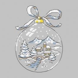 S 10238 Cross stitch pattern for smartphone - Christmas ball with a brigde