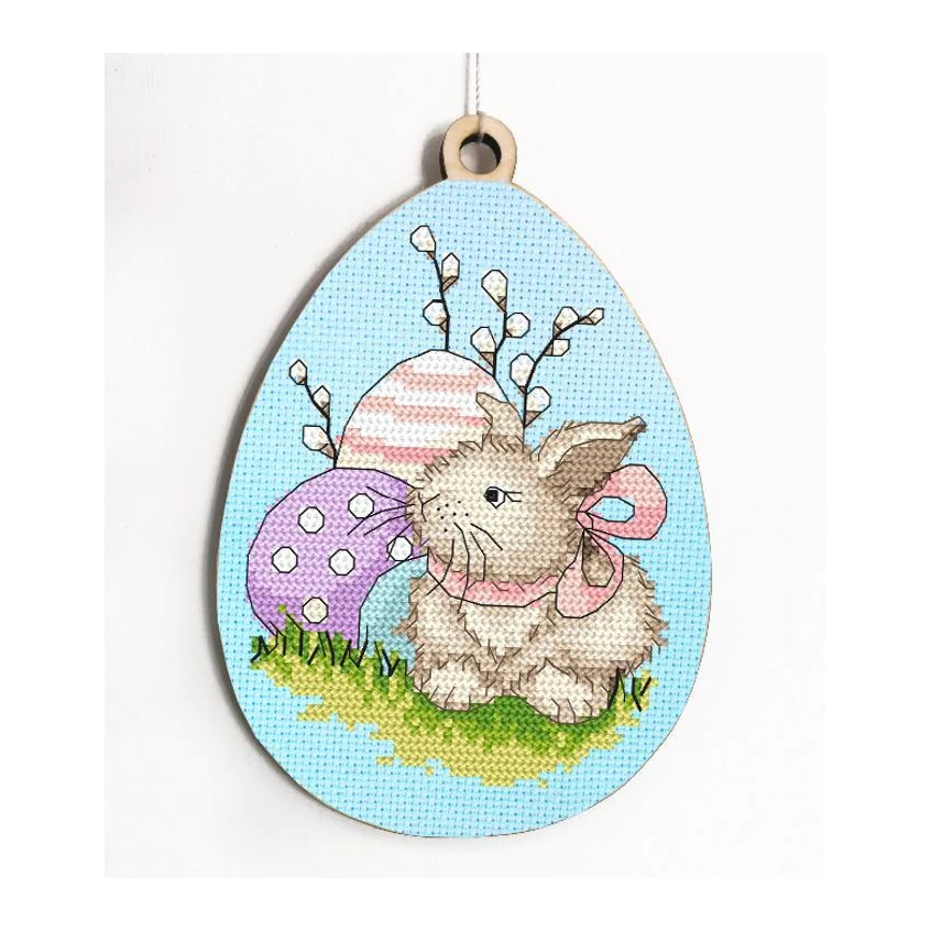 Cross stitch pattern for smartphone - Egg with Easter bunny