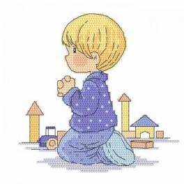 S 10069 Cross stitch pattern for smartphone - Boy's prayer