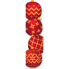 S 10688 Cross stitch pattern for smartphone - Bookmark with Christmas balls