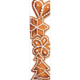 W 10689 Cross stitch pattern PDF - Bookmark with gingerbread cookies