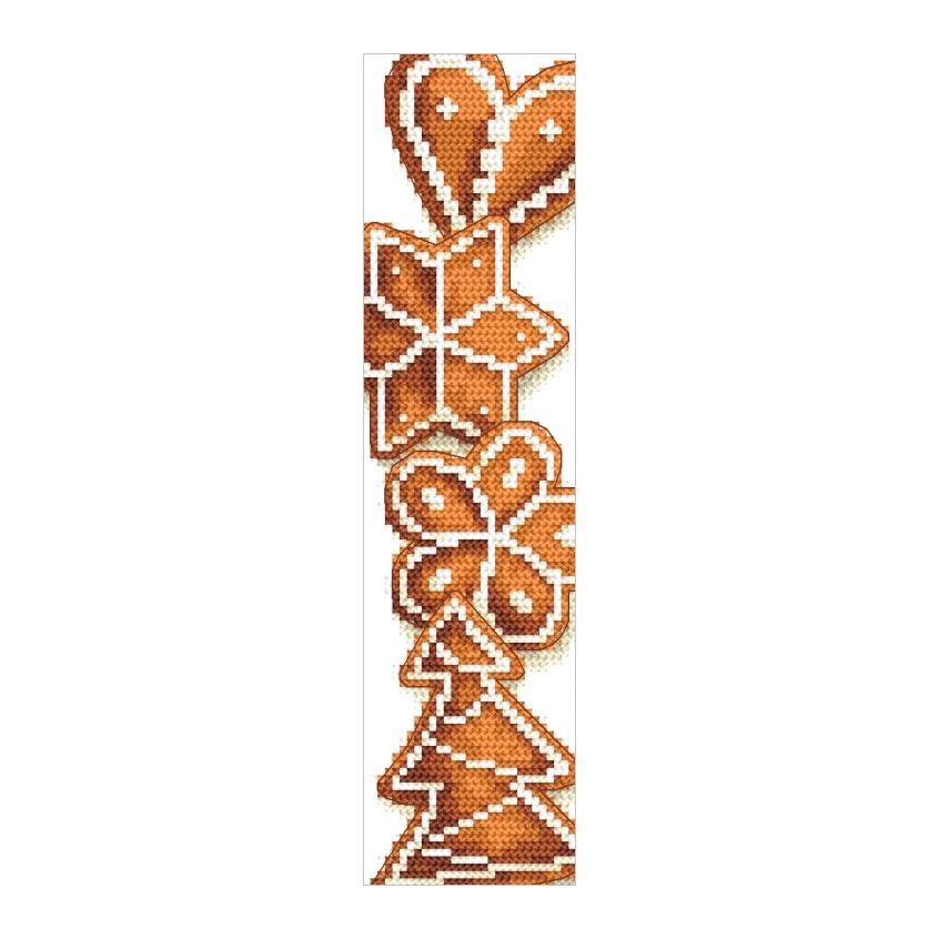 Cross stitch pattern for smartphone - Bookmark with gingerbread cookies