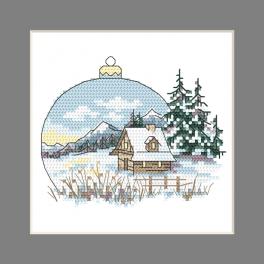 S 10343 Cross stitch pattern for smartphone - Postcard - Christmas ball with a view