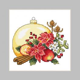 S 10344 Cross stitch pattern for smartphone - Postcard - Christmas ball with a Christmas composition