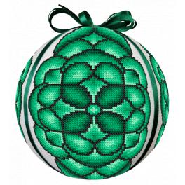 W 10686 Cross stitch pattern PDF - Green Christmas ball