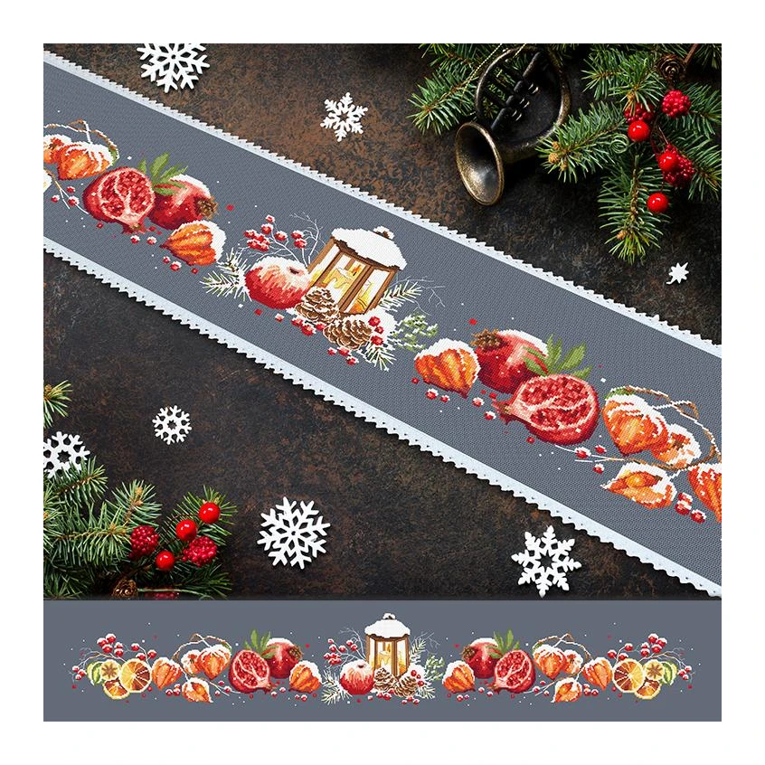 Cross stitch pattern for smartphone - Long table runner with bellows