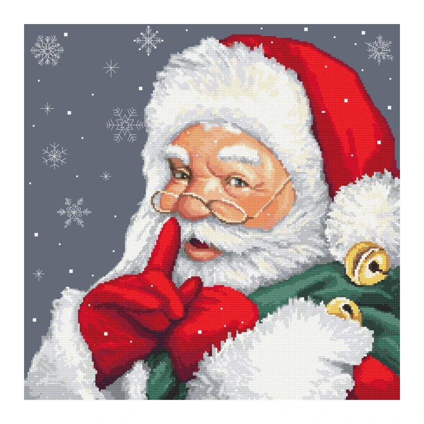 Cross stitch pattern for smartphone - Mischievous Santa Claus