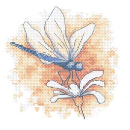 S 10466 Cross stitch pattern for smartphone - Pastel dragonfly
