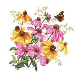 S 10471 Cross stitch pattern for smartphone - Colourful flowers