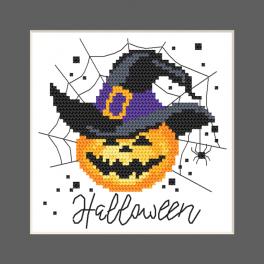 S 10473 Cross stitch pattern for smartphone - Postcard - Happy Halloween