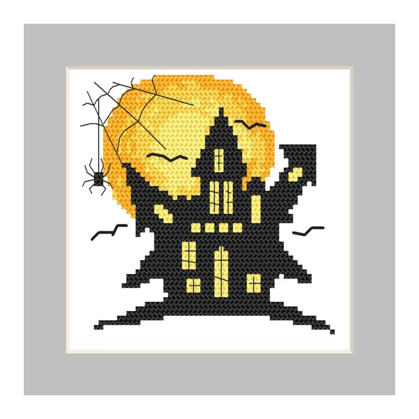 Cross stitch pattern for a phone - Postcard - Ghost house