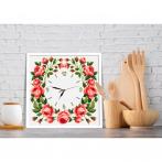 S 10677 Cross stitch pattern for smartphone - Clock with roses