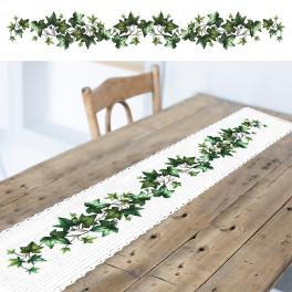 S 10680 Cross stitch pattern for smartphone - Long table runner with ivy