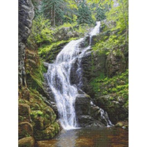 S 10682 Kreuzstichmuster für ein Telefon - Bergwasserfall