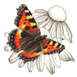S 10331 Cross stitch pattern for smartphone - Butterfly and echinacea flower